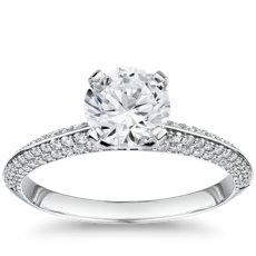 The Gallery Collection Knife Edge Micropave Diamond Engagement Ring in Platinum (0.42 ct. tw.)